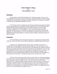 Letter explaining Tulsa Pipeline Club College