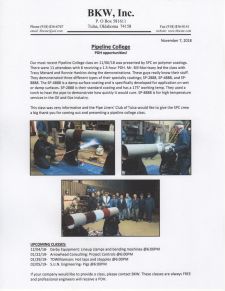 Pipeline College Class at SPC on Polymers