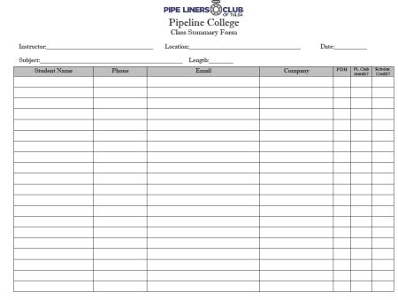 PLC Signup Sheet for Classes